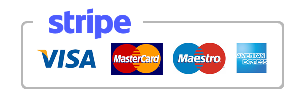 Stripe secure payments: Visa, Mastercard, Maestro, and American Express